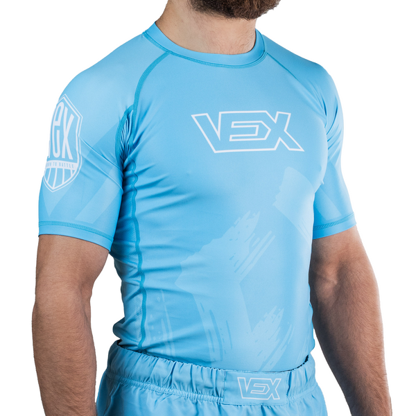 APEX SERIES (ICE BLUE) SHORT SLEEVE RASH GUARD