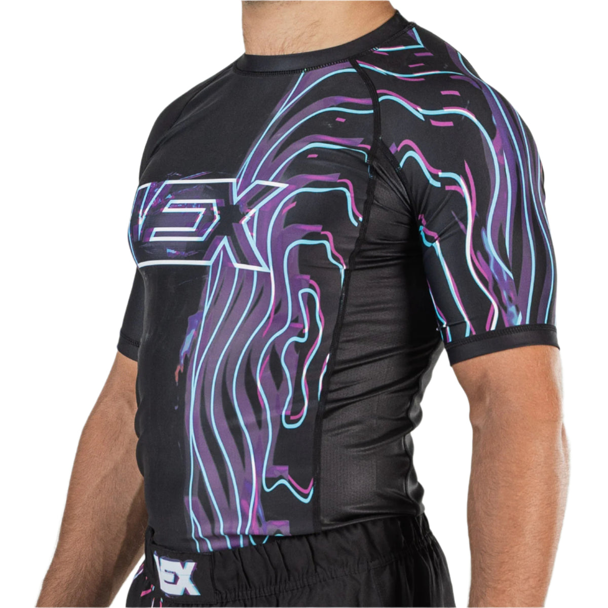 Neon Belly Rash Guard Neon Warp Rash Guard - Short Sleeve | VEX MMA