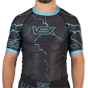 BLUE SHOCK SHORT SLEEVE RASH GUARD