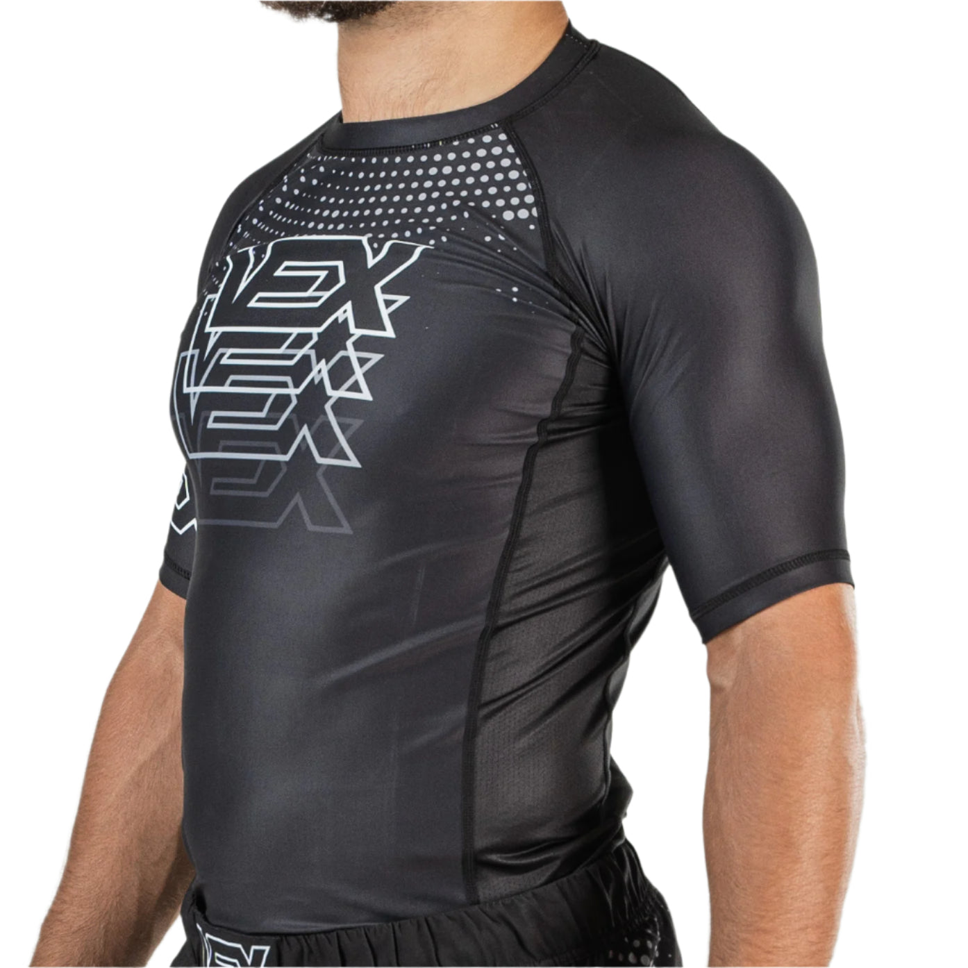 Rash Guard - Short Sleeve Black | VEX MMA Mirage Series