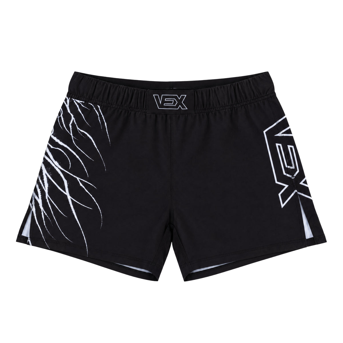 ABYSS SERIES Hybrid MMA Shorts, front view, flat lay on white background