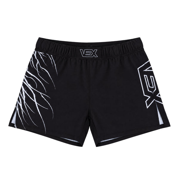 ABYSS SERIES Hybrid MMA Shorts, front view, flat lay on white background