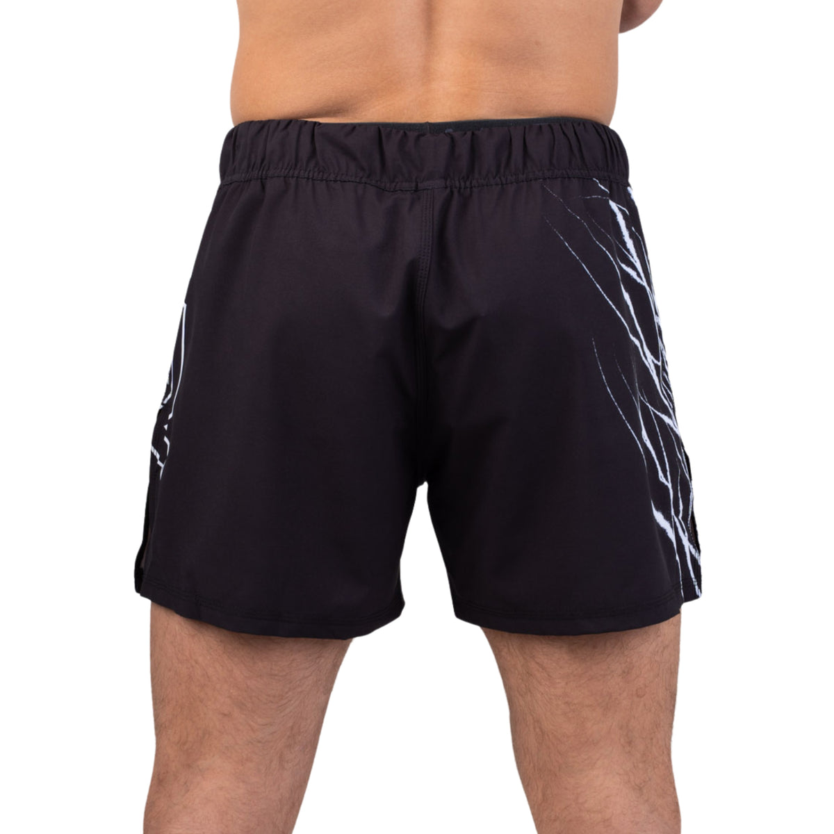 ABYSS SERIES Hybrid MMA Shorts worn by a model, back view