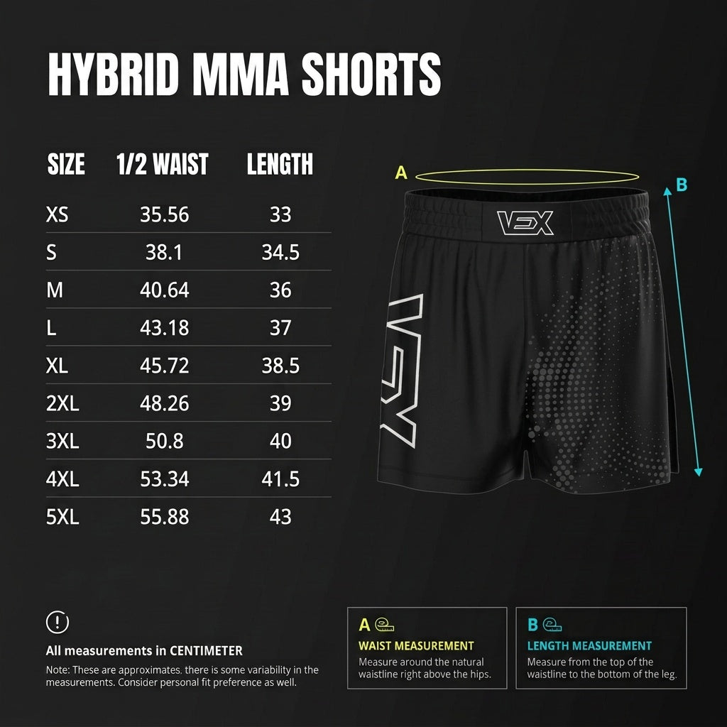Mirage Hybrid MMA Shorts - Black | VEX MMA